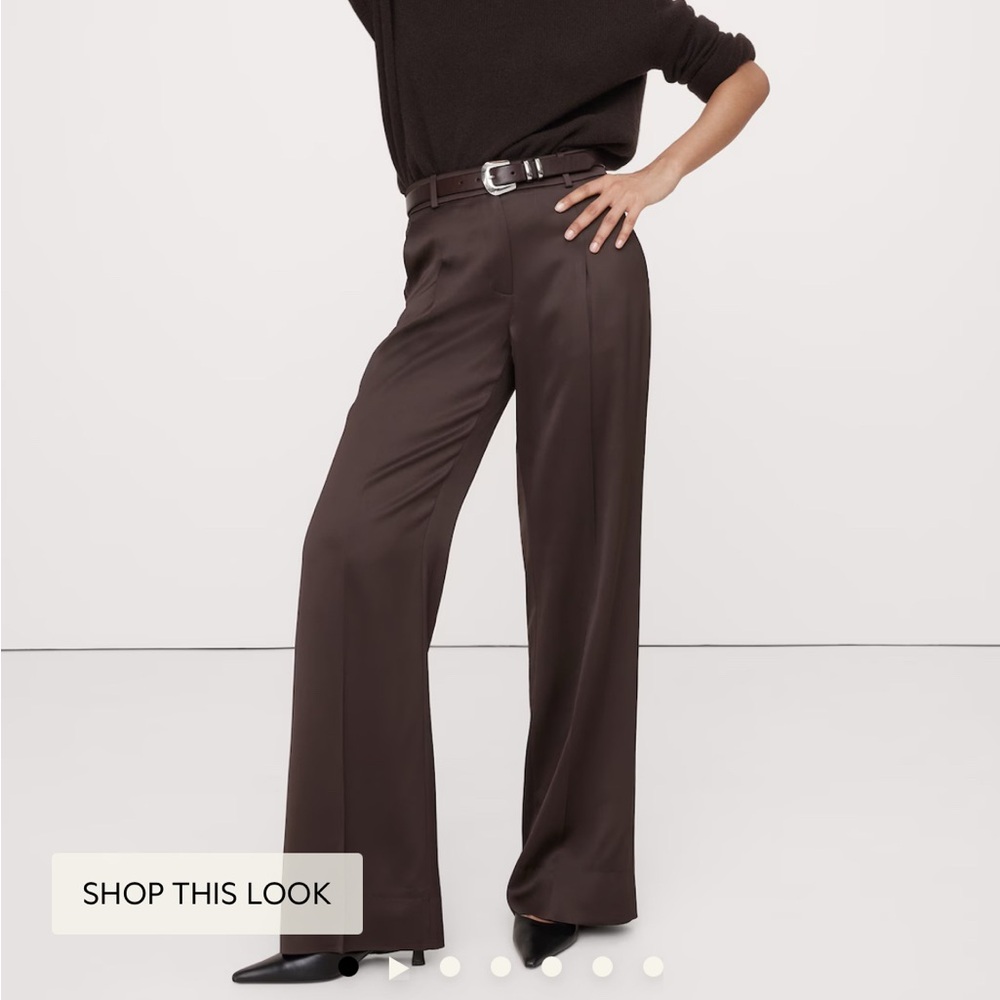 Banana Republic High Rise Wide Leg Silk Italian Pants
